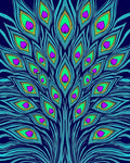 Vibrant Peacock Feather Swirl Rug
