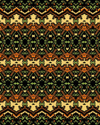 Tribal Ochre Green Medallion Blanket Rug