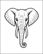 Bold Black Elephant Line Art Rug
