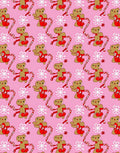 Pink Gingerbread Man Candy Cane Snowflakes Rug