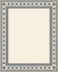 Classic Black and White Geometric Border Rug