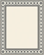 Classic Black and White Geometric Border Rug