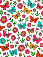 Vibrant Butterfly Garden Meadow Rug