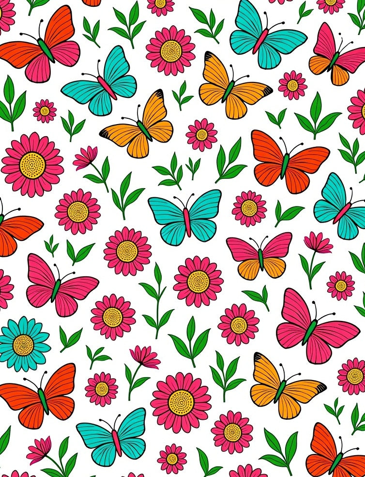 Vibrant Butterfly Garden Meadow Rug