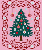 Festive Red Ornament Christmas Tree Wonder Rug