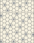 Neutral Cream Gray Hexagonal Floral Rug