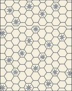Neutral Cream Gray Hexagonal Floral Rug