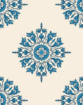 Vibrant Teal Floral Medallion Rug