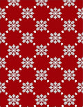 Festive White Snowflake Red Pattern Rug