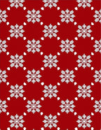 Festive White Snowflake Red Pattern Rug