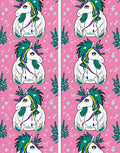 Pink Unicorn Starry Night Meadow Rug