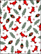 Red Cardinal Green Foliage Festive Accents Rug