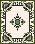 Deep Emerald Bloom Corner Garland Rug