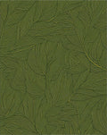 Deep Green Veined Leaf Arrangement Rug