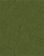 Deep Green Veined Leaf Arrangement Rug