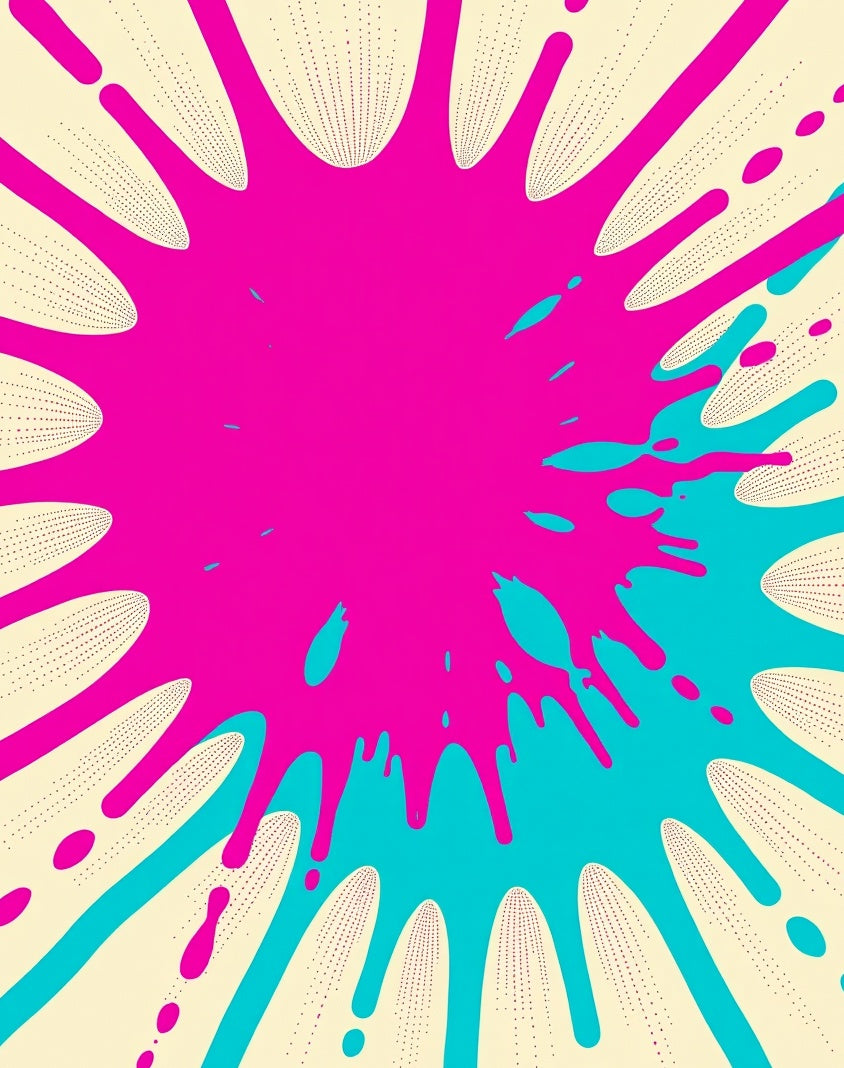 Vibrant Pink Splash Burst Print Rug