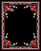 Whimsical Santa Sleigh Star Red Rug
