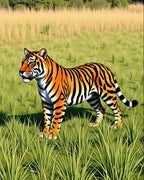 Vibrant Tiger Stripes Grassland Rug