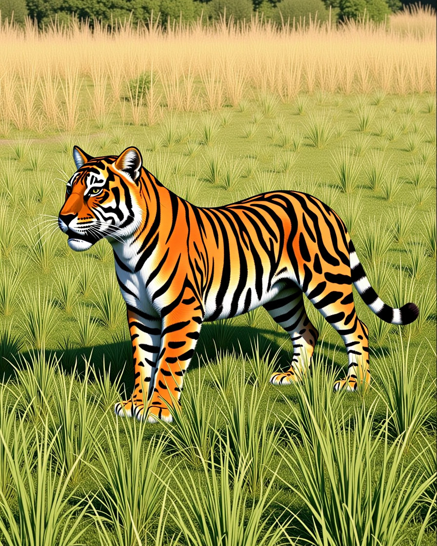Vibrant Tiger Stripes Grassland Rug
