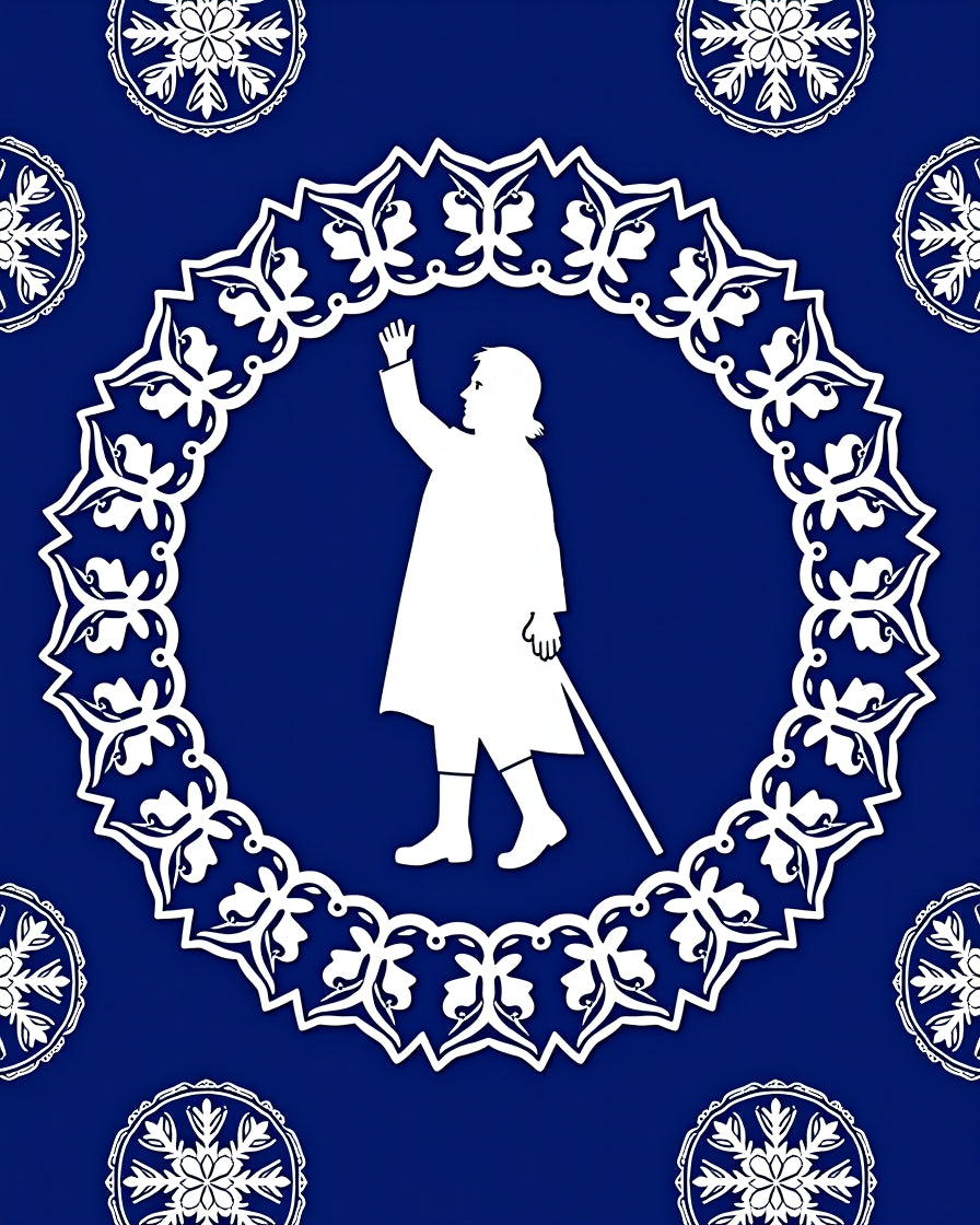 Royal Blue Figure Mandala Rug