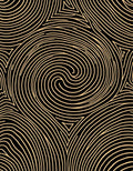 Golden Black Swirling Lines Rug