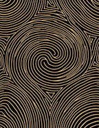 Golden Black Swirling Lines Rug