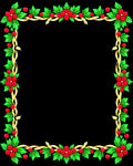 Red Berry Holly Ribbon Border Rug