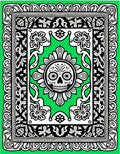 Vibrant Black White Skull Sun Rug