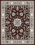 Ivory Floral Scrollwork Medallion Rug
