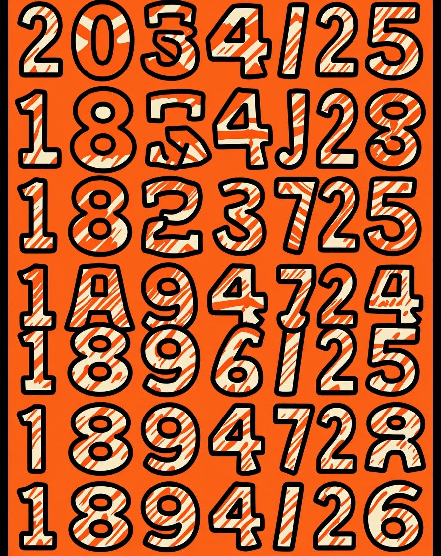 Bold Orange Number Grid Rug