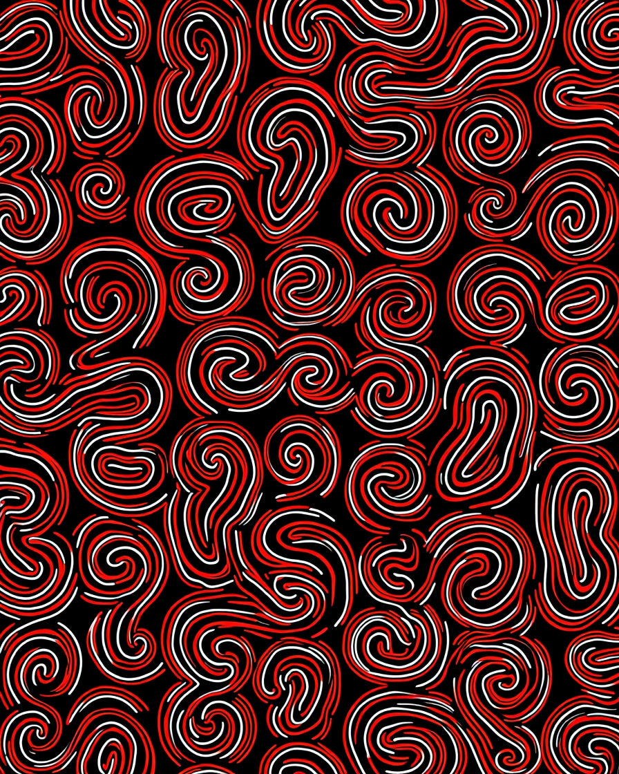 Bold Red Swirls Abstract Harmony Rug