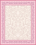 Delicate Pink Floral Scroll Border Rug