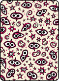 Whimsical Pink and Cream Cartoon Eyes Rug
