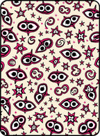 Whimsical Pink and Cream Cartoon Eyes Rug