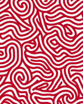 Bold Red Swirl Abstract Lines Rug