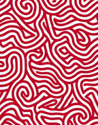 Bold Red Swirl Abstract Lines Rug