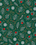 Green Red White Leaf Floral Medallion Rug