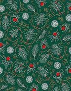 Green Red White Leaf Floral Medallion Rug