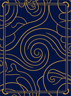 Deep Blue Gold Swirl Art Deco Rug