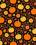 Autumn Harvest Pumpkin Leaf Garland Rug