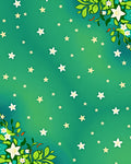Enchanting Green Starry Floral Meadow Rug