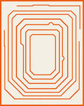 Concentric Orange Octagon Border Rug