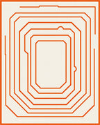 Concentric Orange Octagon Border Rug
