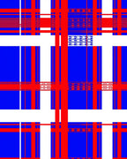 Bold Red White Blue Plaid Squares Rug