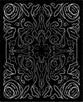 Gothic Black White Floral Symmetry Rug