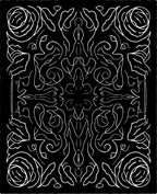 Gothic Black White Floral Symmetry Rug