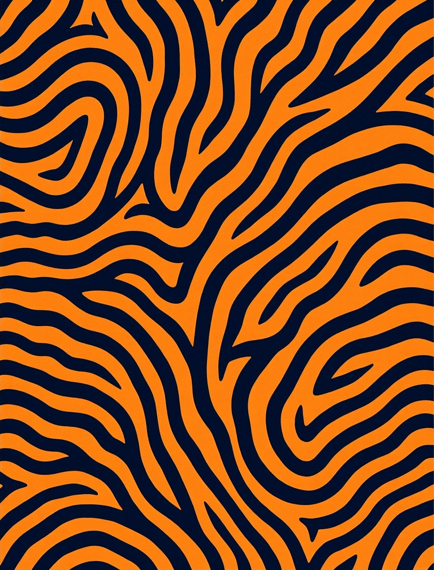 Bold Orange Navy Wave Rug