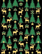Golden Deer Forest Stars Rug