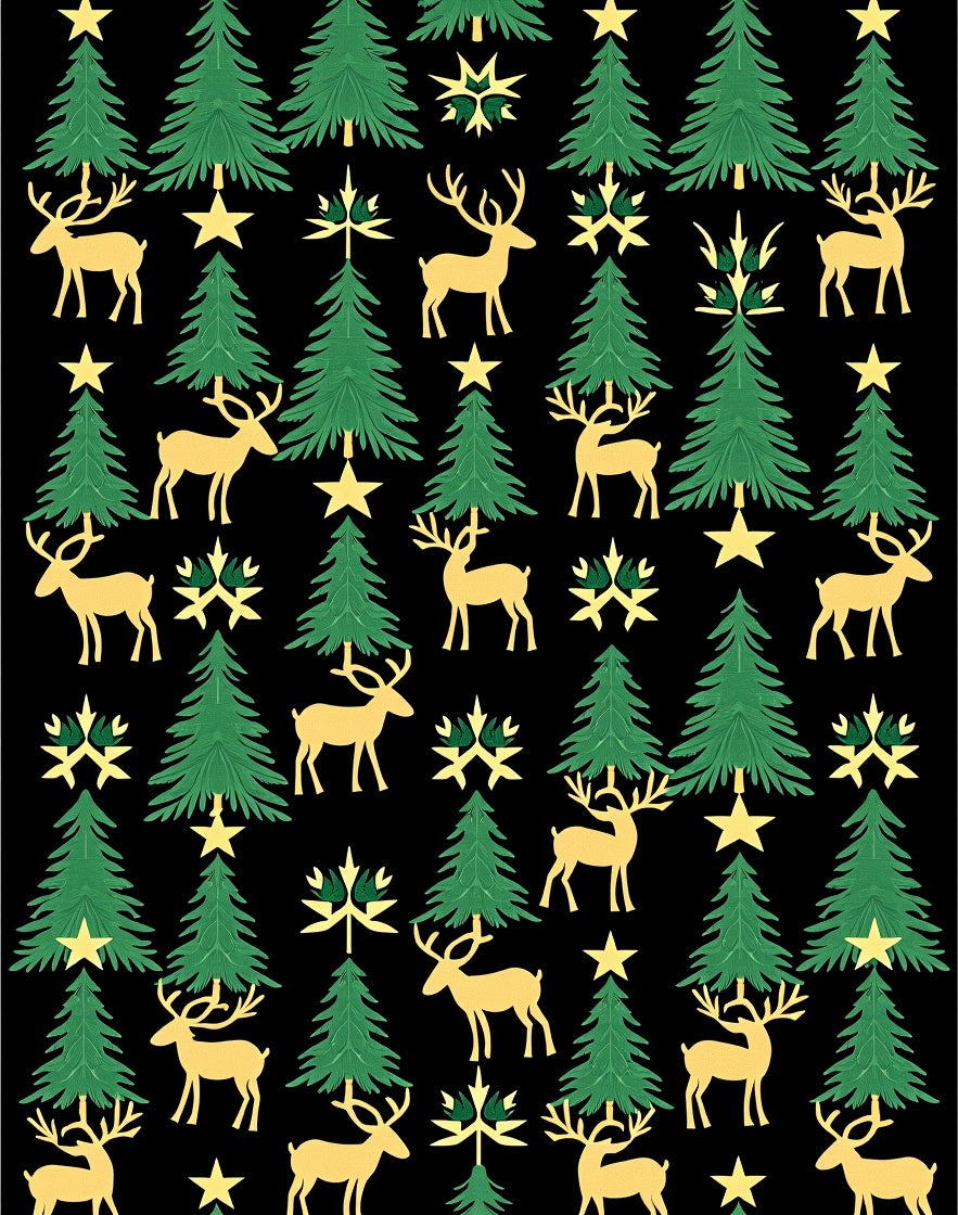 Golden Deer Forest Stars Rug