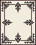 Ornate Ivory Brown Scrollwork Frame Rug